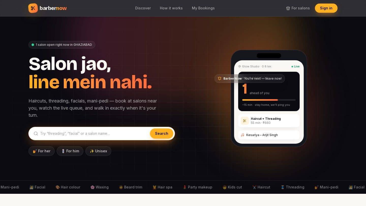 BarberNow — live site